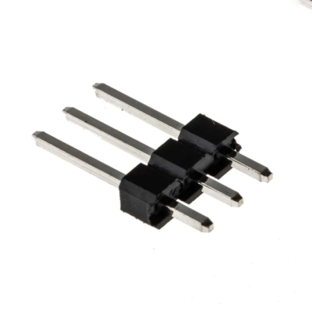Pin Headers Male 2.54mm : 3Pin, Straight, Black, 11mm