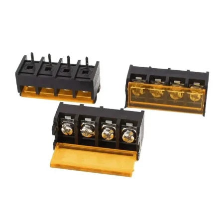 Barrier Terminal Block 4 Pin with Cover 300V/20A 9.5mm Pitch