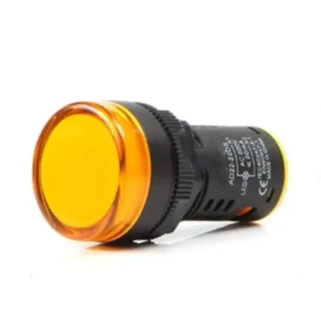 22mm AC 220V Long Life LED Indicator Lamp AD22-22DS Yellow