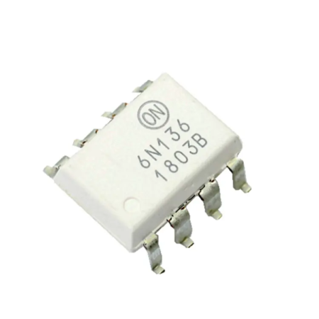 6N136SDM SMD IC 1Mbit/s 0.8us 10kV/us DC SOP-8-2.54mm Optocouplers – Logic Output