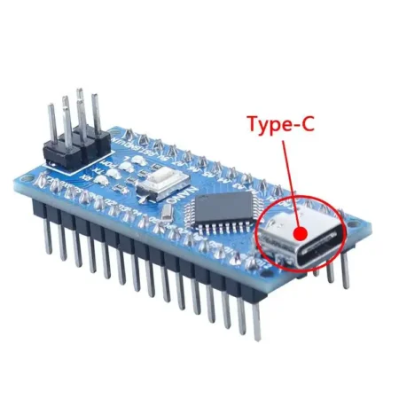 Arduino Nano with CH340 Uploader – USB Type-C