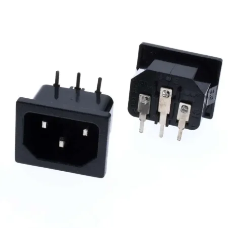 AC 250V 10A Power Socket 3 Pins Male Right Angle On PCB