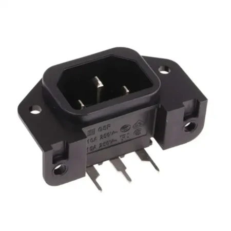 AC Power Connector C14, C18 Panel Mount IEC Connector Male, 10A, 250V for PCB