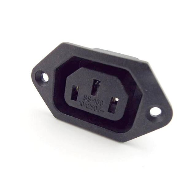 AC Power Plug Female Wire Connector Panel Mount SS-180