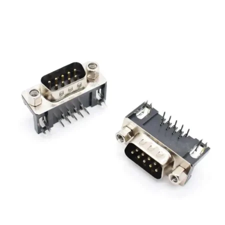 D-Type Connector Male Right Angle for PCB (9 Pins)