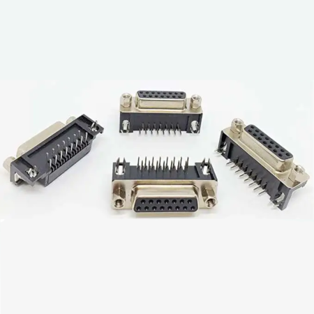 D-type connector Female Right Angle for PCB (15 pins)
