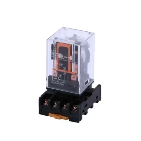 Electromagnetic Relay DPDT 24VDC/220VAC Coil 8Pin with PF083A Socket
