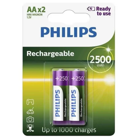 PHILIPS Rechargeable Battery AA 1.2V 2500mAh (2 Pcs)