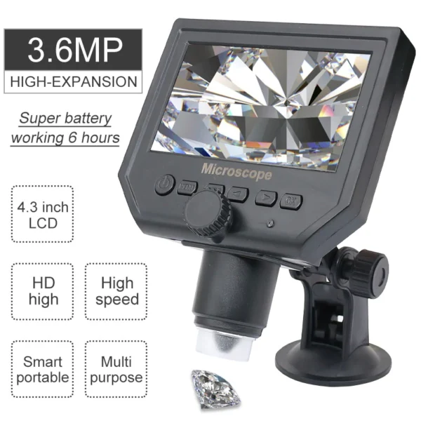 Portable 3.6MP Digital Microscope With 4.3 Inch HD LCD