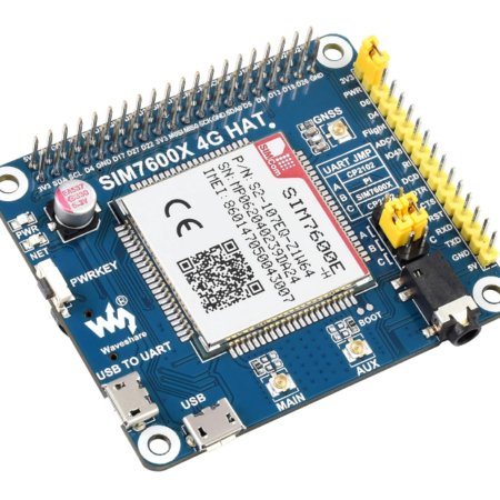 SIM7600E-H 4G HAT for Raspberry Pi, LTE Cat-4 4G / 3G / 2G, GNSS