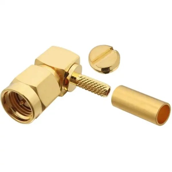 SMA Connector Plug Right Angle Male Crimp Type for Cable