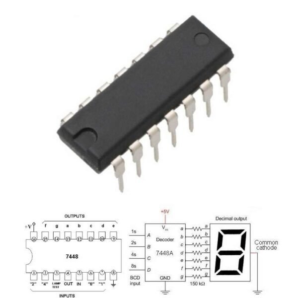 7448 IC BCD to 7-Segment Decoder Driver
