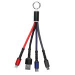 X-SCOOT Charging Cable 3 IN 1 (Lightning, Type-C & Micro USB) with Keychain S-221