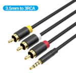 AUX Male 3.5mm to 3 RCA AV Audio Video Male Converter Cable 1.5M