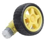 DC Geared Motor Dual Shaft 3:12VDC 450RPM with Wheel 65mm