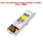 Ultra Thin LED Power Supply 220VAC to 12VDC (8.3A – 100W)