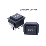 Rocker AC Switch ON/OFF/ON 6Pin (KCD4)