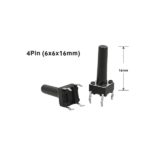 Push Button Long 4Pin (6x6x16mm)