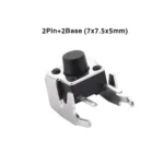 Push Button Long Right Angle 2Pin+2Base (7×7.5x3mm)