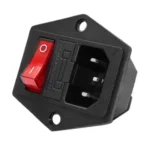 AC Power Socket Panel Mount Inlet With Fuse Holder And Switch