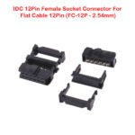 IDC 12Pin Female Socket Connector For Flat Cable 12Pin (FC-12P – 2.54mm)