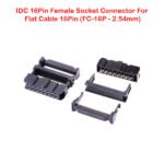 IDC 16Pin Female Socket Connector For Flat Cable 16Pin (FC-16P – 2.54mm)