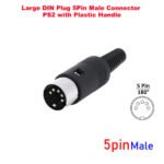 Large DIN Plug 5Pin Male Connector PS2 with Plastic Handle