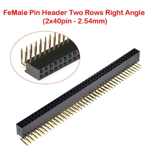 Double FeMale Pin Header Two Rows Right Angle 2x40pin 2 54mm 
