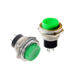 Round PushButton N.O (2Pin) Metal key (16MM) Green