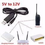 USB Power Cable to Male Adapter Jack 5.5×2.1mm 5V to 12v