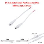 DC Jack Male – Female Pair Connector Wire (With Lock) 5.5×2.1mm