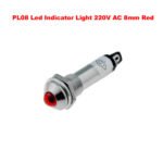 Led Indicator Light 220VAC (Red) With Metal Cover PL08 (8mm)
