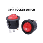 Round Rocker Switch ON-OFF With Lamp 3Pin
