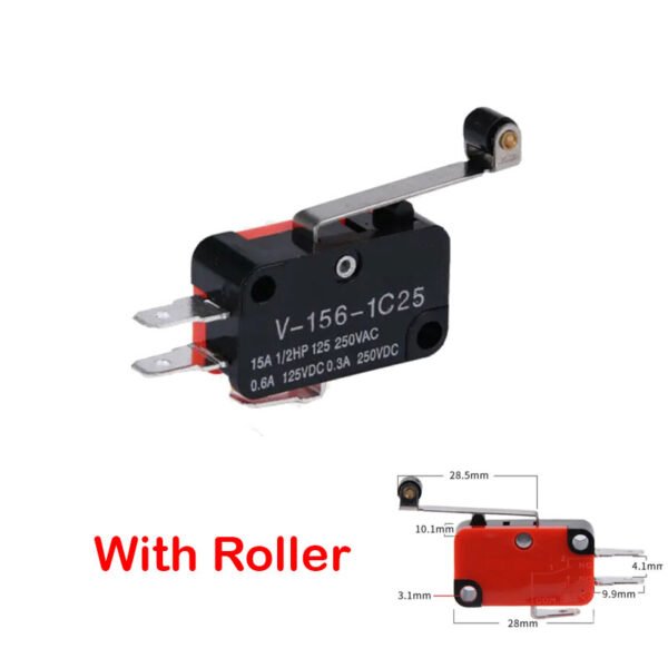 Limit Switch 3Pin -15A With Roller V-156-1C25 (1PCS)